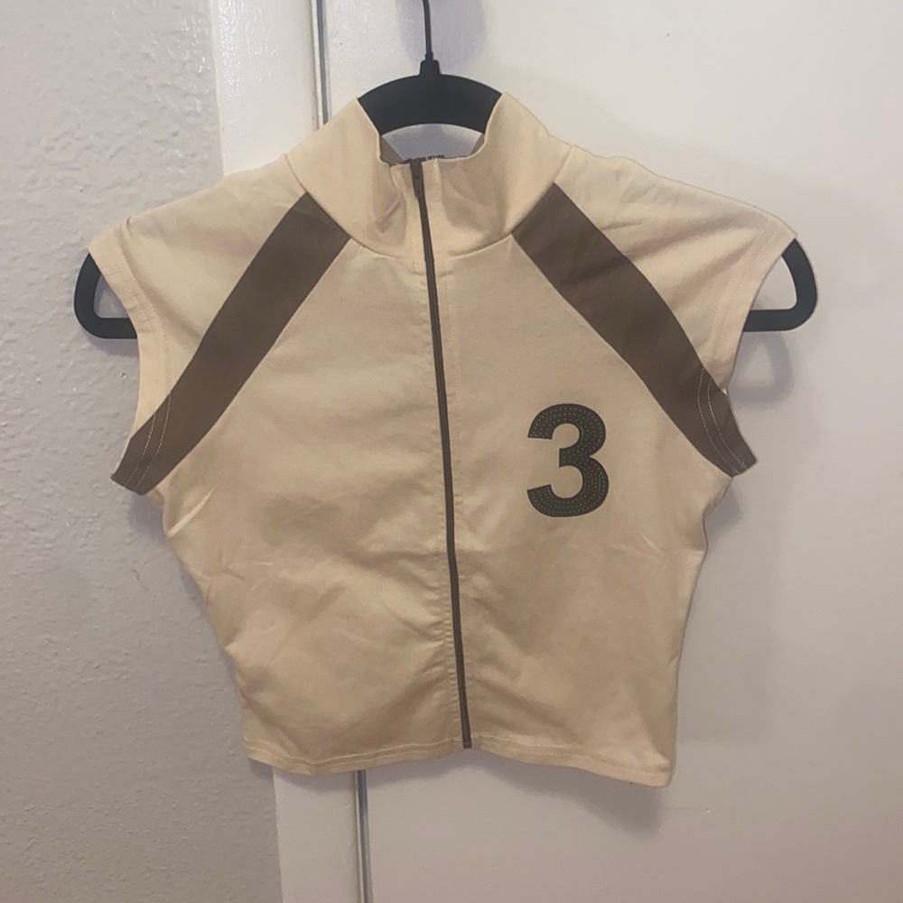 Vintage Crop Top Zip Up. Size S. Color Apricot